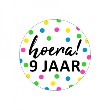 9 jaar traktatie sticker