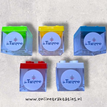 Bouwblokjes ronde gepinte sticker 0