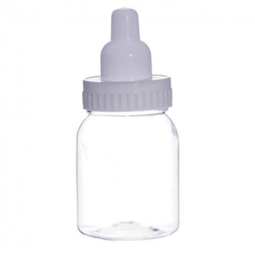 Fles wit geboorte traktatie bedankje