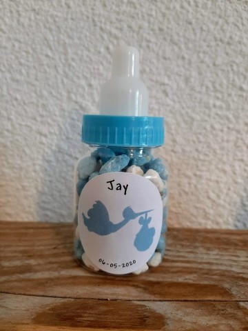 Flesje geboorte blauw