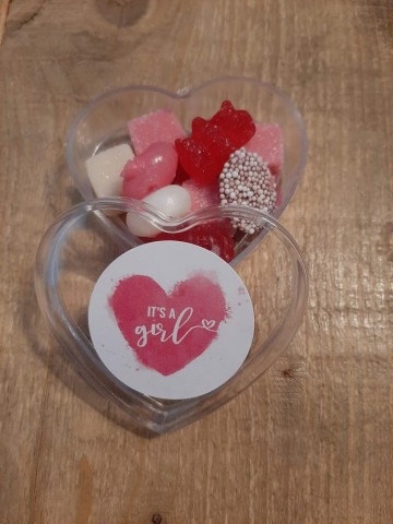 Hartje plexi met sticker