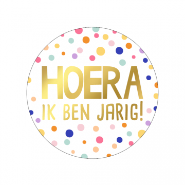 Hoera ik ben jarig sticker