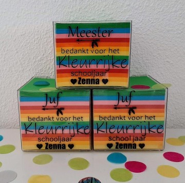 Memoblokkken kleurrijk schooljaar