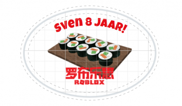 Ovale sushi roblox (ovale geprinte sicker)
