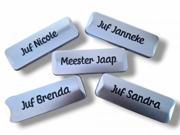 Pennendoos met naam meester juf bedankje