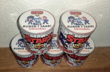 Pringels met wikkel voor deksel brawl stars