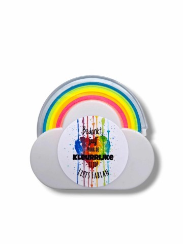 Regenboog bednakt juf leerkracht bedankje