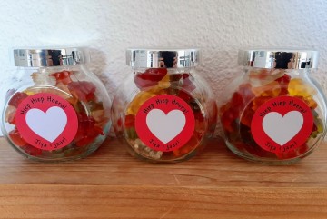 Snoeppotjes ronde sticker