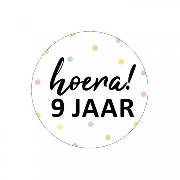 Sticker 9 jaar
