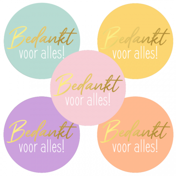 Sticker bedankt voor alles