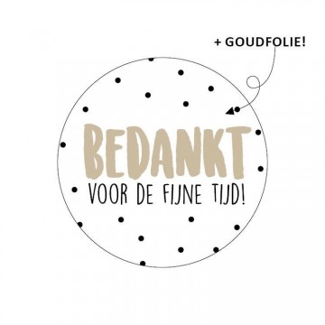 Sticker bedankt voor de leuke tijd