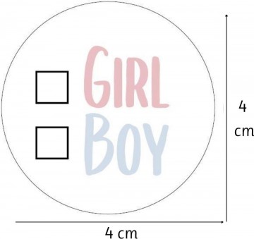 Sticker gender reveal party