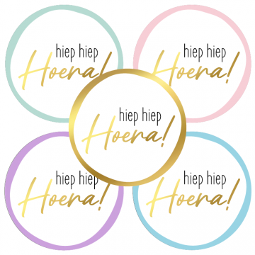 Sticker hiep hiep hoera