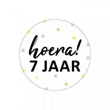 Sticker hoera 7 jaar