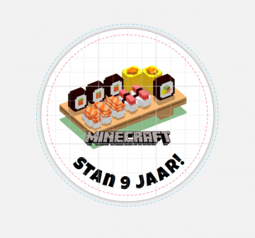 Sticker minecraft sushi traktatie