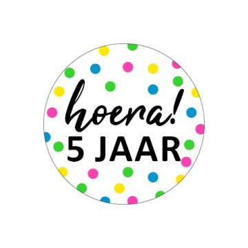 Sticker neon 5 jaar