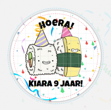 Sticker rond sushi feest